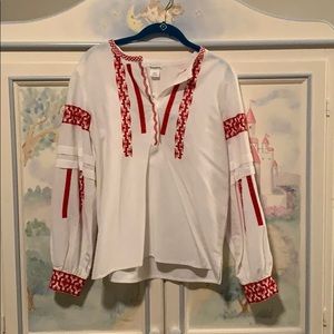Club Monaco embroidered blouse